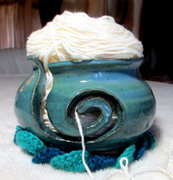 Custom yarn bowl made for me by Ellen Tyler