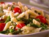 Penne with asparagus and tomatoes