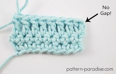 Chainless DC Turning Stitch