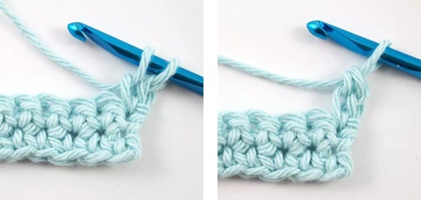 Chainless DC Turning Stitch