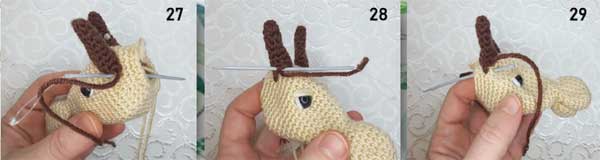 Sewing the horns