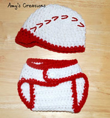 Baseball Hat & Diaper Cover