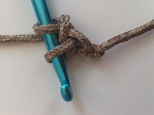 Insert hook into first chain stitch