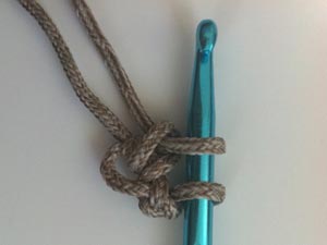Insert hook into first chain stitch